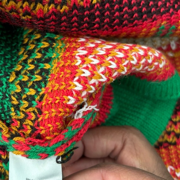 Womens Ugly Christmas Skirt Knit Stretch Mini Ornament Tinsel Green Red Small - Picture 8 of 9